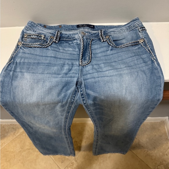 Miss Me Women's Cole Stitched Light Blue Boot Cut Jeans - Picture 3 of 5